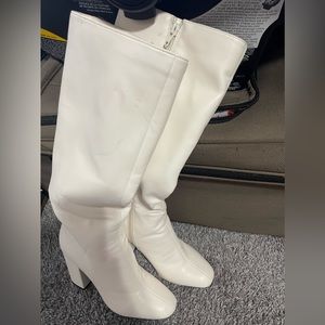 White stylish boots